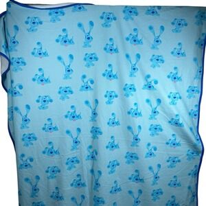 VTG Blues Clues Blanket LARGE 73x60" Y2K All Over Print Blue Dog Made In USA